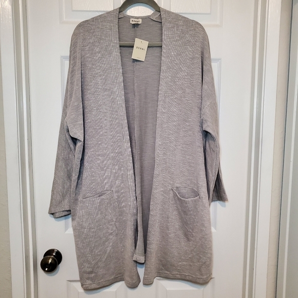 New Donni Ribbed Sandwash Open Front Cardigan - Picture 1 of 7